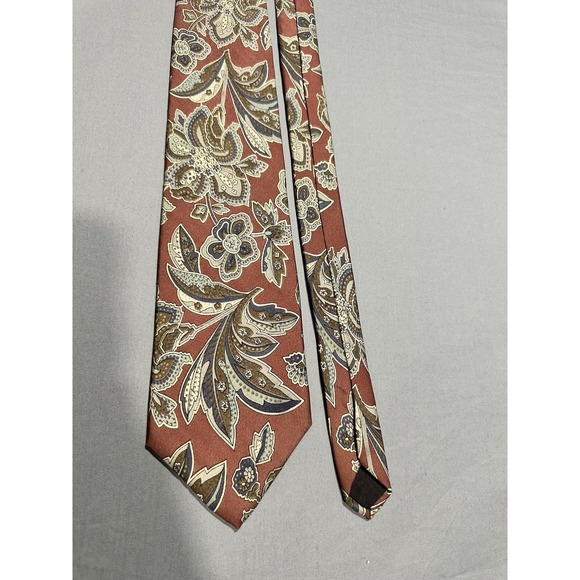 Other - VTG‎ Mallory Church Rust Paisley/Floral Neck Tie